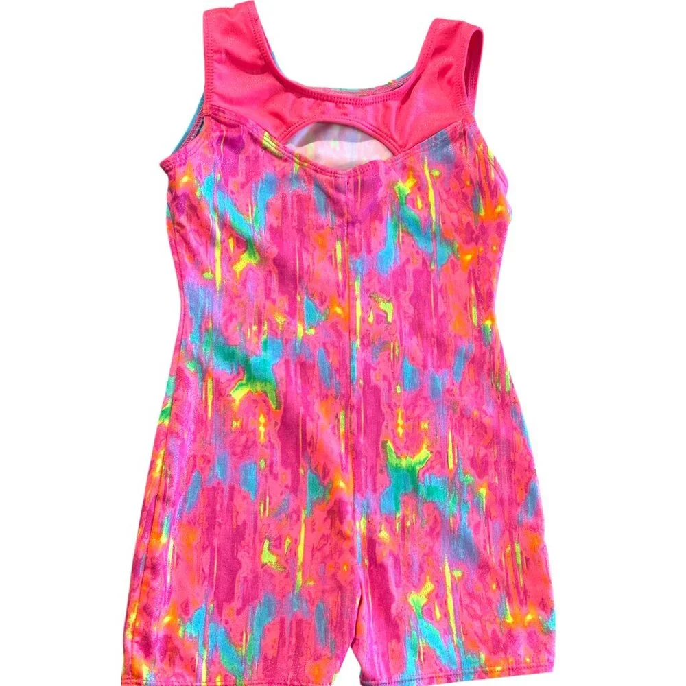 Freestyle by Danskin multicolor Gymnastics Unitard Biketard Leotard Sz S‎ 6-6X